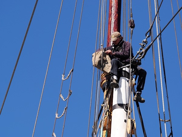 Arbeit im Mast