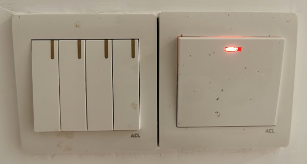 Viele schmuzige Schalter